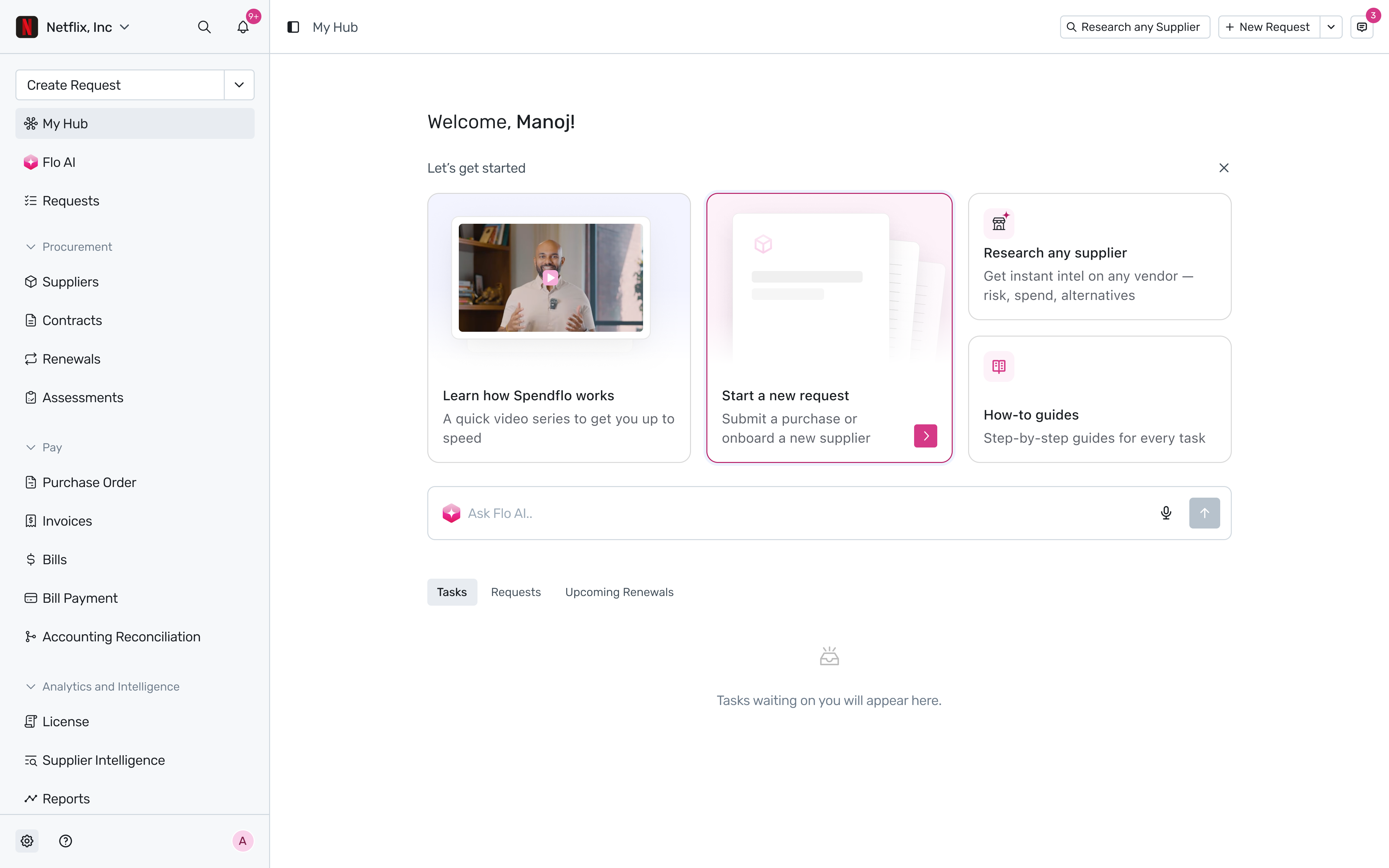 Full platform dashboard - the redesigned Spendflo interface